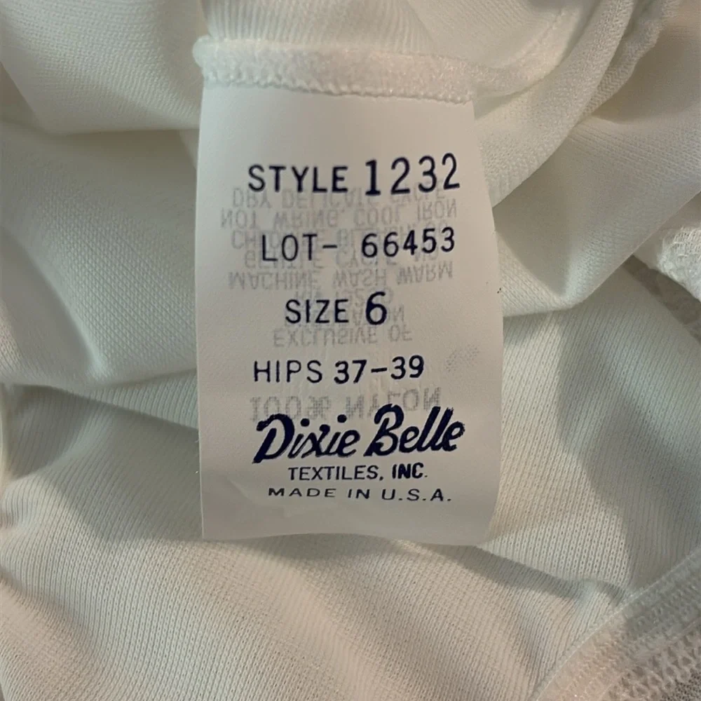 Dixie Belle Women’s Classic Nylon Briefs Panties WHITE VINTAGE